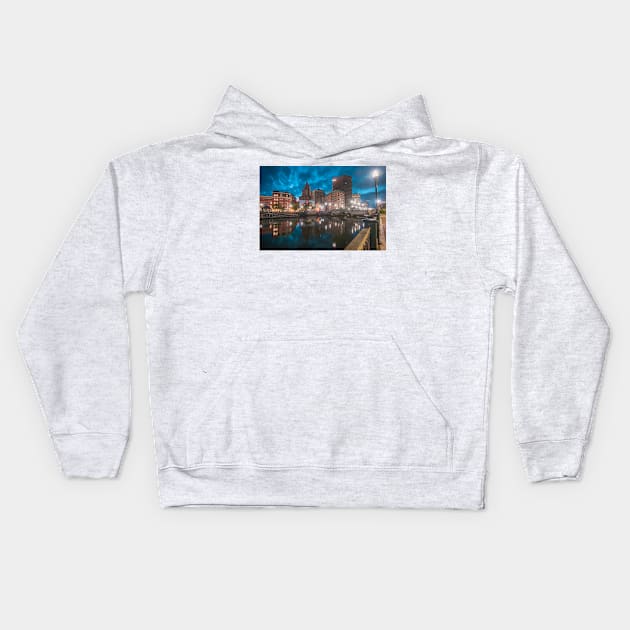 Providence at Night Kids Hoodie by jswolfphoto